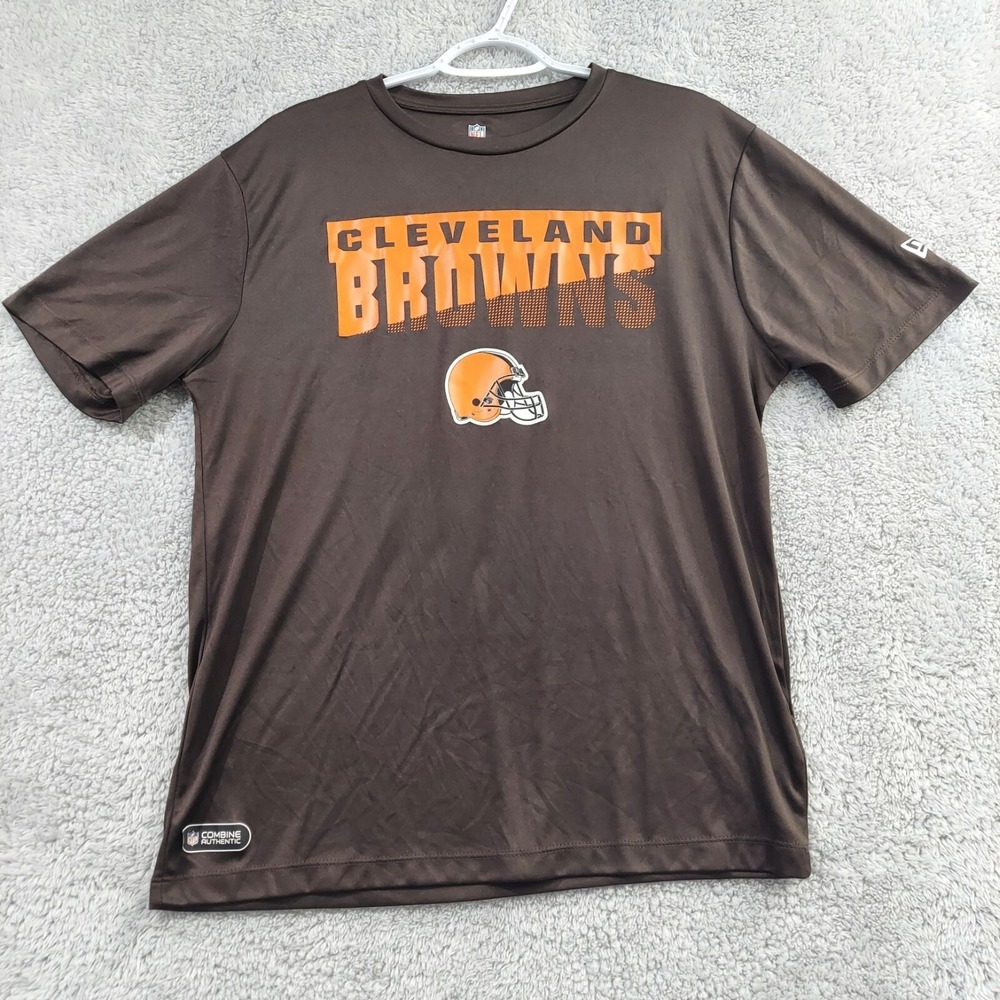 New Era Men's Cleveland Browns Short Sleeve T Shirt‎ Dri Fit Size Large Brown